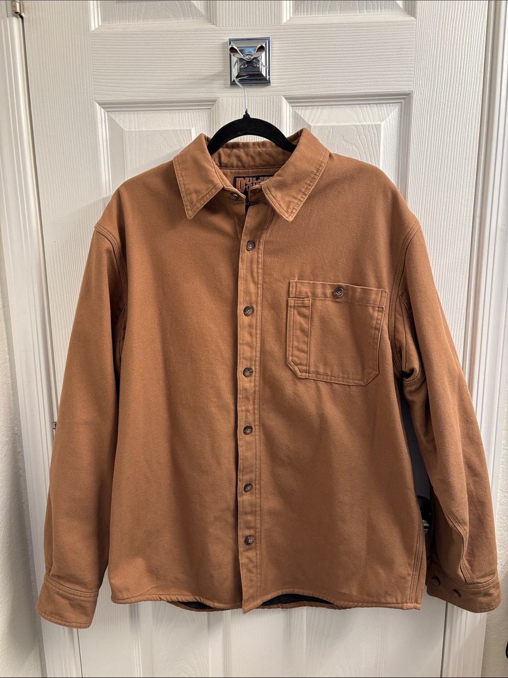 Men's DULUTH Trading Co Shacket Tan/Brown Canvas Work Shirt Jacket Size M